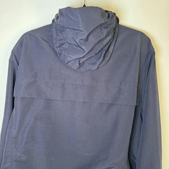 Lands End Womens 3X Navy Blue Full Zip Jacket Packable Hood Nylon Mesh Lining - Picture 6 of 16